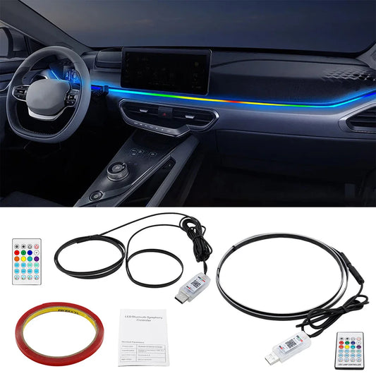 USB LED Ambient Light Remote Control Car Interior Colorful Light