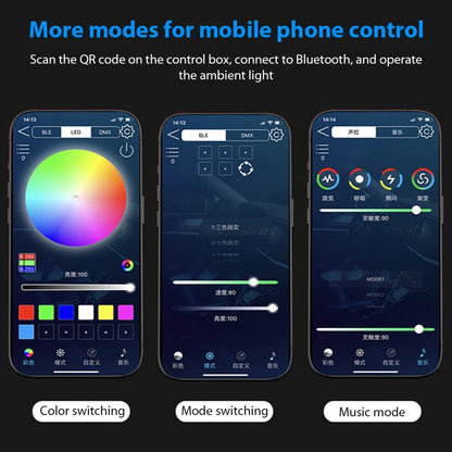 USB LED Ambient Light Remote Control Car Interior Colorful Light