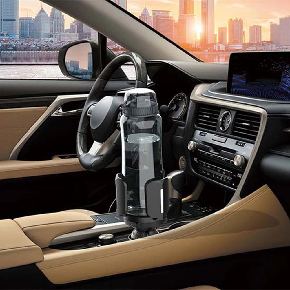 Large Car Cup Holder Expander With Adjustable Base