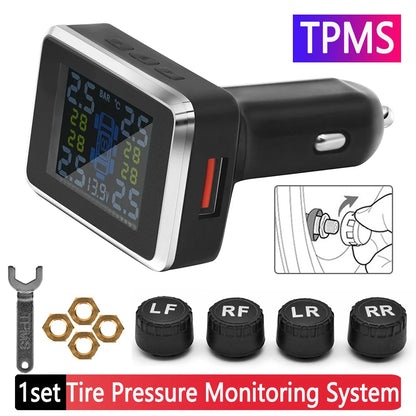 Car Wireless TPMS Cigarette Lighter Universal Tire Pressure Monitor